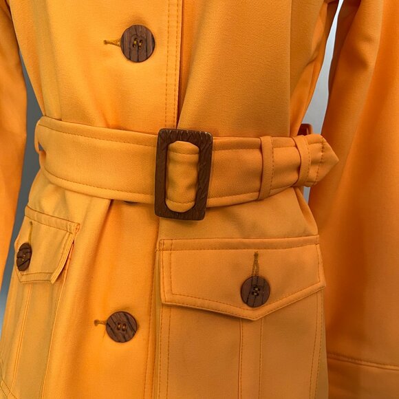 Vintage Sears Roebuck Belted Utility Coat - Golden/Mustard Yellow Size S/M - Picture 7 of 11